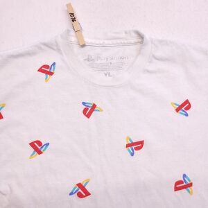 Sony Playstation Casual Short Sleeve Graphic T-Shirt Youth Boys Size XL White